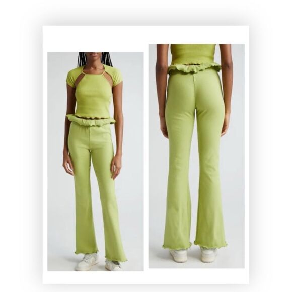 Sammy B NWT Kenny Slim Fit Flared Jeans in size M in green/yellow - Picture 1 of 7